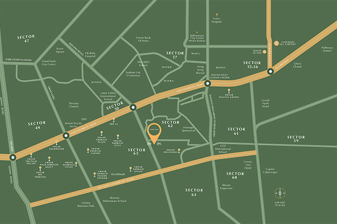 location map of Emaar Urban Oasis